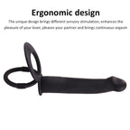 Silicone Strap On Penis Butt Plug, Double Penetration Dildo Vibrator with Cock Ring, Delay Ejaculation Anus Plug Massager Adult