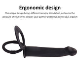 Silicone Strap On Penis Butt Plug, Double Penetration Dildo Vibrator with Cock Ring, Delay Ejaculation Anus Plug Massager Adult