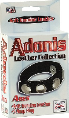 California Exotics Adonis Leather Collection Ares 5 Snap Adornment
