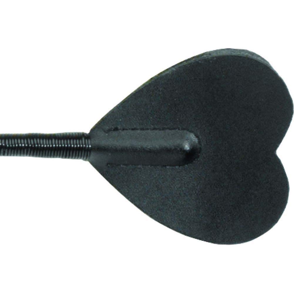 Spartacus Heart Bat Leather Crop, Black, 25.5 Inch