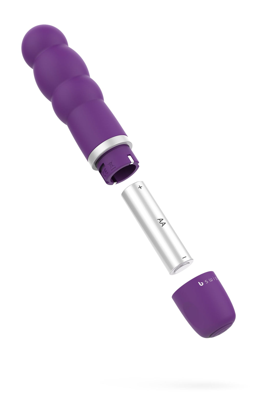 B Swish Bcute Classic Pearl Beaded Bullet Vibrator, Battery Operated, Intimate Portable Personal Massager With 5 Vibration Patterns, Travel-Size Clitoral Stimulator, Royal Purple