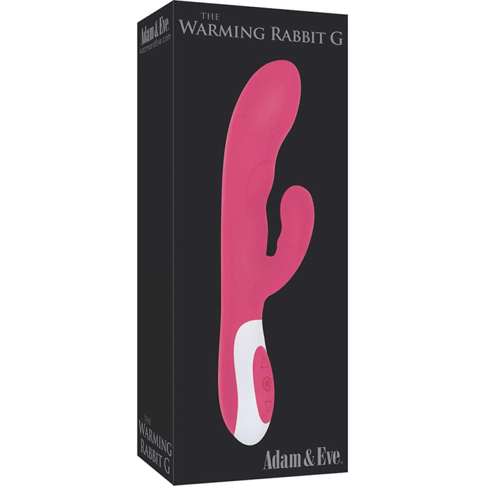 Adam & Eve Warming G Spot Rabbit Vibrator, Pink | Waterproof And Hypoallergenic Vibrator With Multiple Vibration Modes | 8.5 Inches Total Length