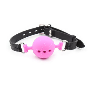 RYOZOCH Silicone Breathable Ball Gag for Adult Bondage Restraints Sex Play (Pink+Black, 1.5in Ball)