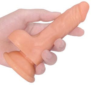 5.2 Inch Realistic Anal Dildo with Powerful Suction Cup, Small Anal Plug Dildos for Beginner, G-Spot Stimulation & Anal Training