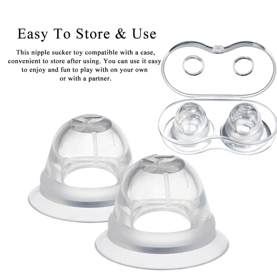 1 Pair Nipple Suckers for Pressure, Nipple Toys for Women, Soft Silicone Nipple Corrector Nipple Sucker Suction Breast Stimulato