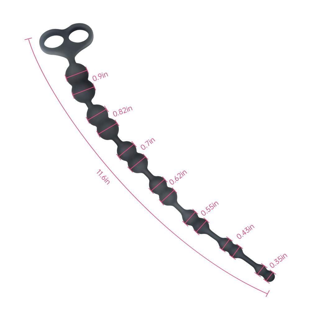 FST Anal Beads with 7 Double Balls, Anal Plug with Safe Pull Ring Sex Toys for Women Men
