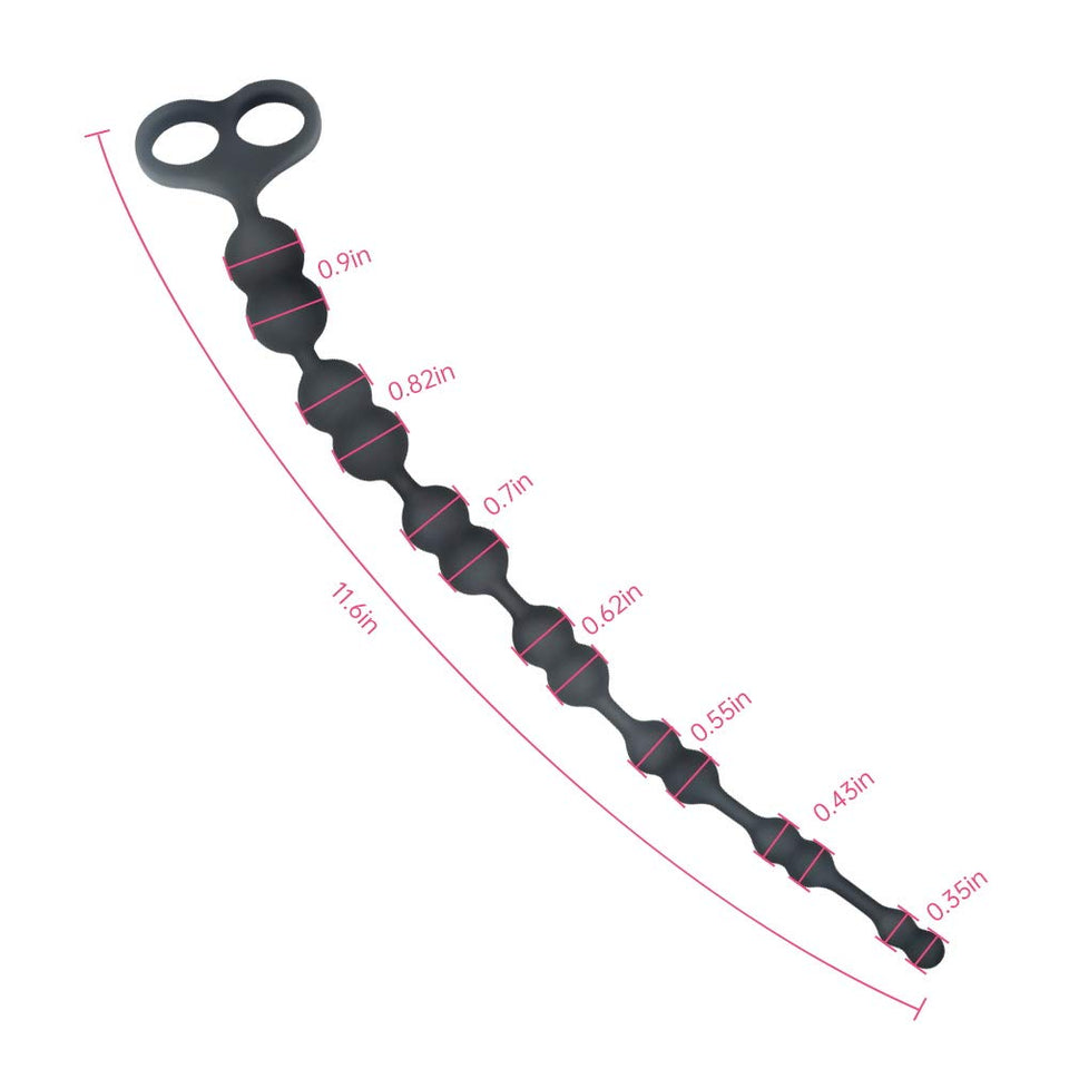 FST Anal Beads with 7 Double Balls, Anal Plug with Safe Pull Ring Sex Toys for Women Men