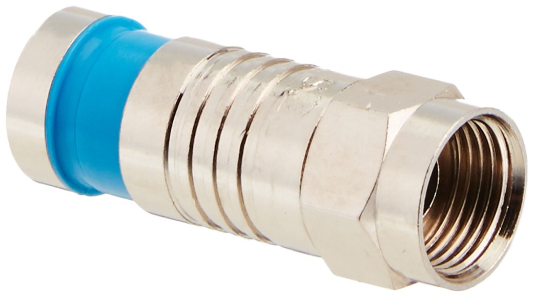 Platinum Tools 28001J F RG6Q Compression Connector, Nickel 75/Jar, Pack of 75