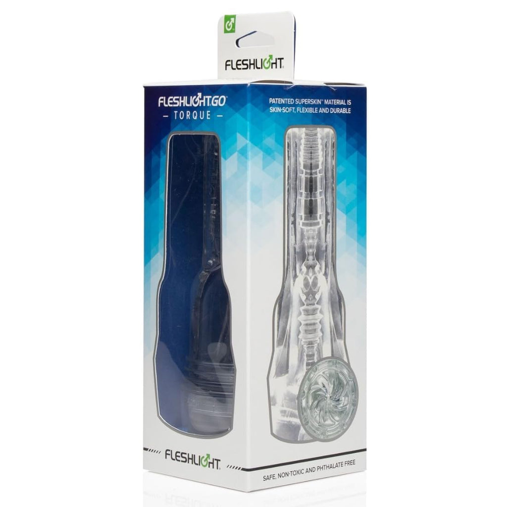 Clear Male Masturbator | Fleshlight Go Torque Ice | Transparent Sex Toy