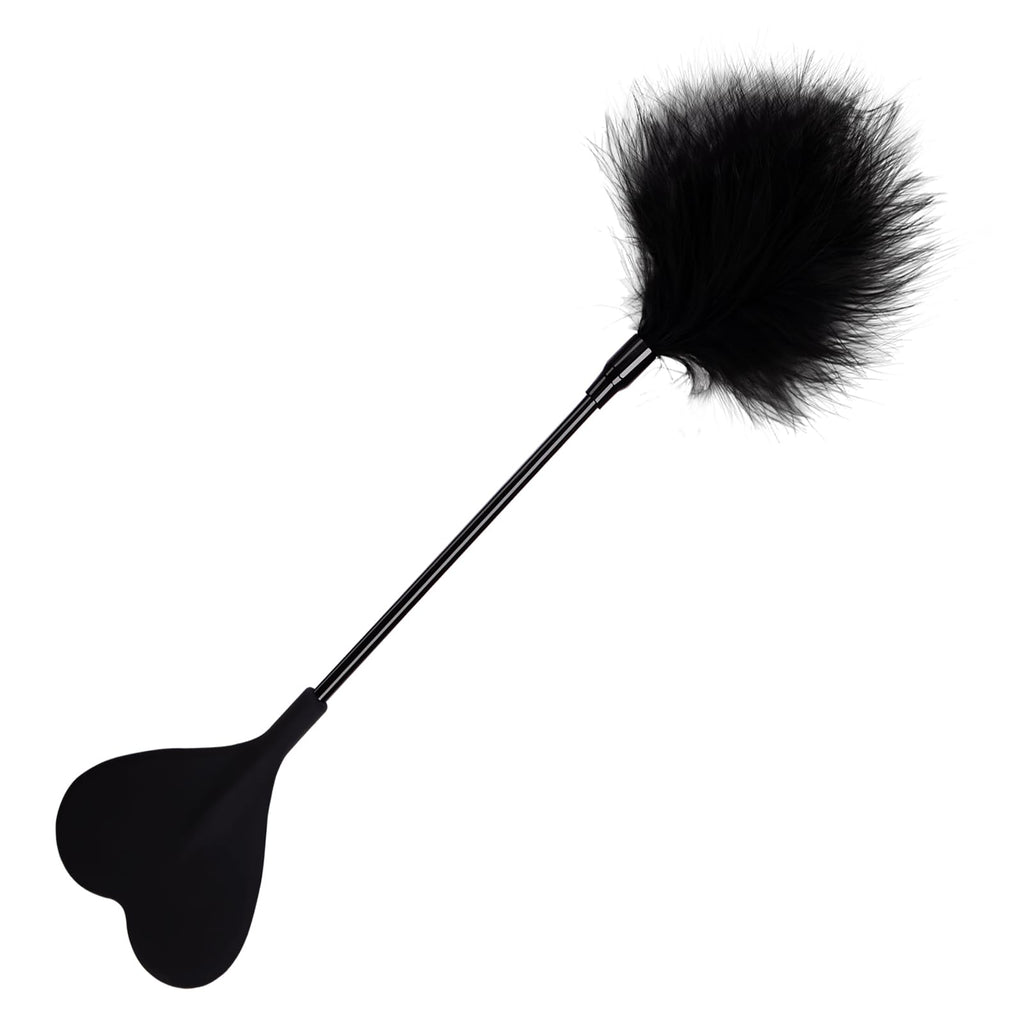 Flirting Feather Hand Pat Adult Sex Products SM Heart Shaped Beater Romantic Sexy Toys(Black)