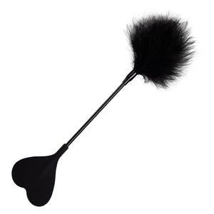 Flirting Feather Hand Pat Adult Sex Products SM Heart Shaped Beater Romantic Sexy Toys(Black)