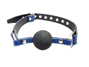 Rouge Garments Adult Leather Ball Gag  Blue