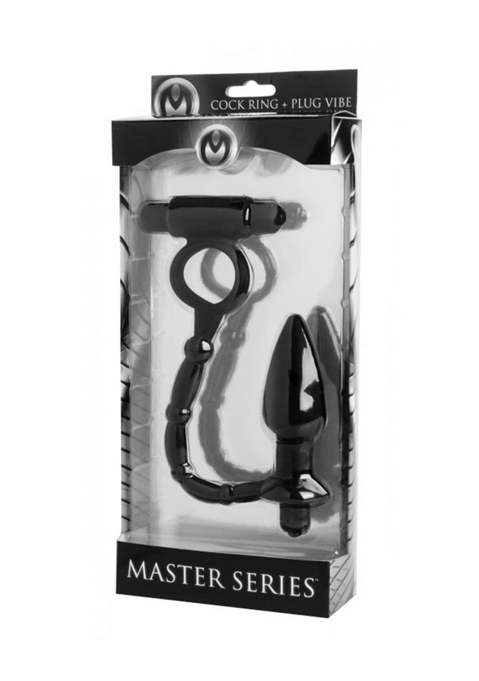 Master Series Viaticus Dual Cock Ring And Butt Plug Vibrator