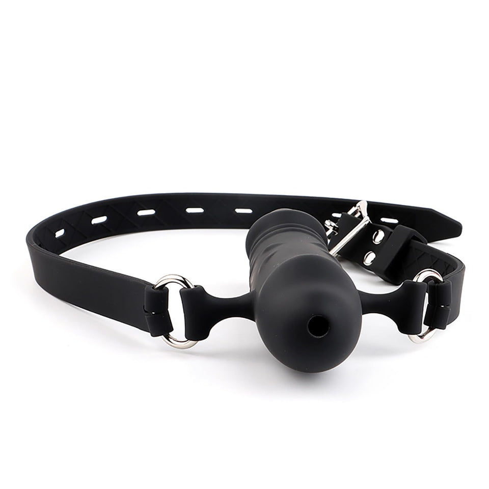 Penis Gag Silicone Dildo Gag Chastity Realistic Dildos Adjustable Belt BDSM Bondage Sex Toy