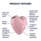 Satisfyer 'Cutie Heart', 8 cm, Pressure Waves and Vibration, Playful Design, Colour: Pink
