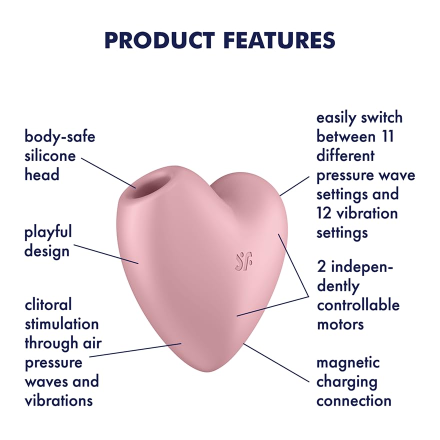 Satisfyer 'Cutie Heart', 8 cm, Pressure Waves and Vibration, Playful Design, Colour: Pink
