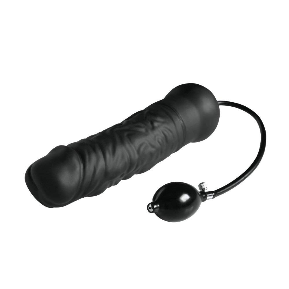 Master Series Leviathan Giant Inflatable Silicone Dildo with Internal Core. Black