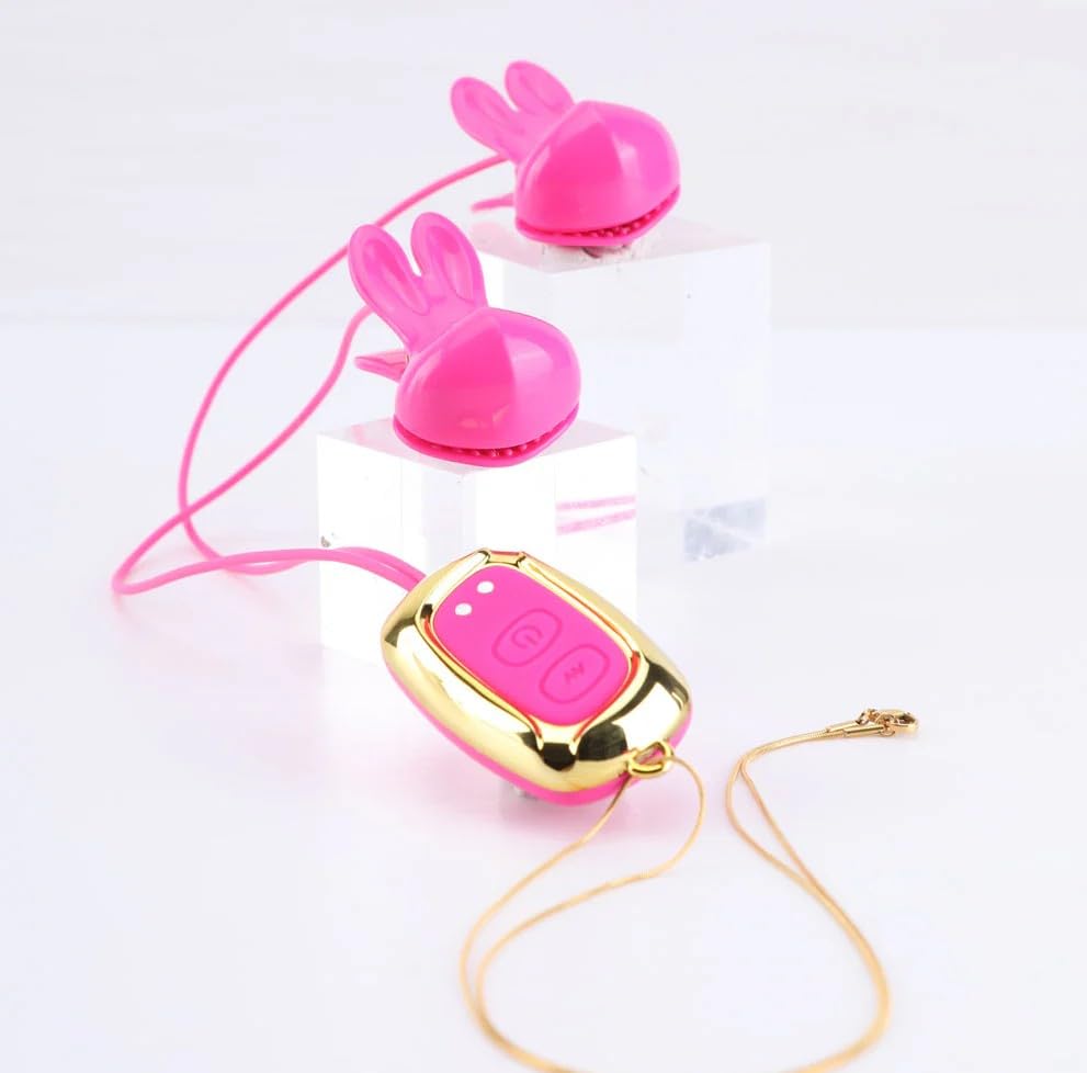 MOLLI VIBRATING NIPPLE CLAMPS & NECKLACE PINK
