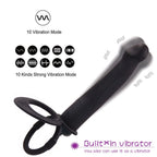 Silicone Strap On Penis Butt Plug, Double Penetration Dildo Vibrator with Cock Ring, Delay Ejaculation Anus Plug Massager Adult