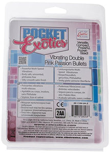 California Exotic Novelties Pocket Exotics Vibrating Double Pink Passion Bullets, Pink