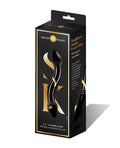 Secret Kisses Handblown Glass Double Ended Dildo Black Gold (7.5)