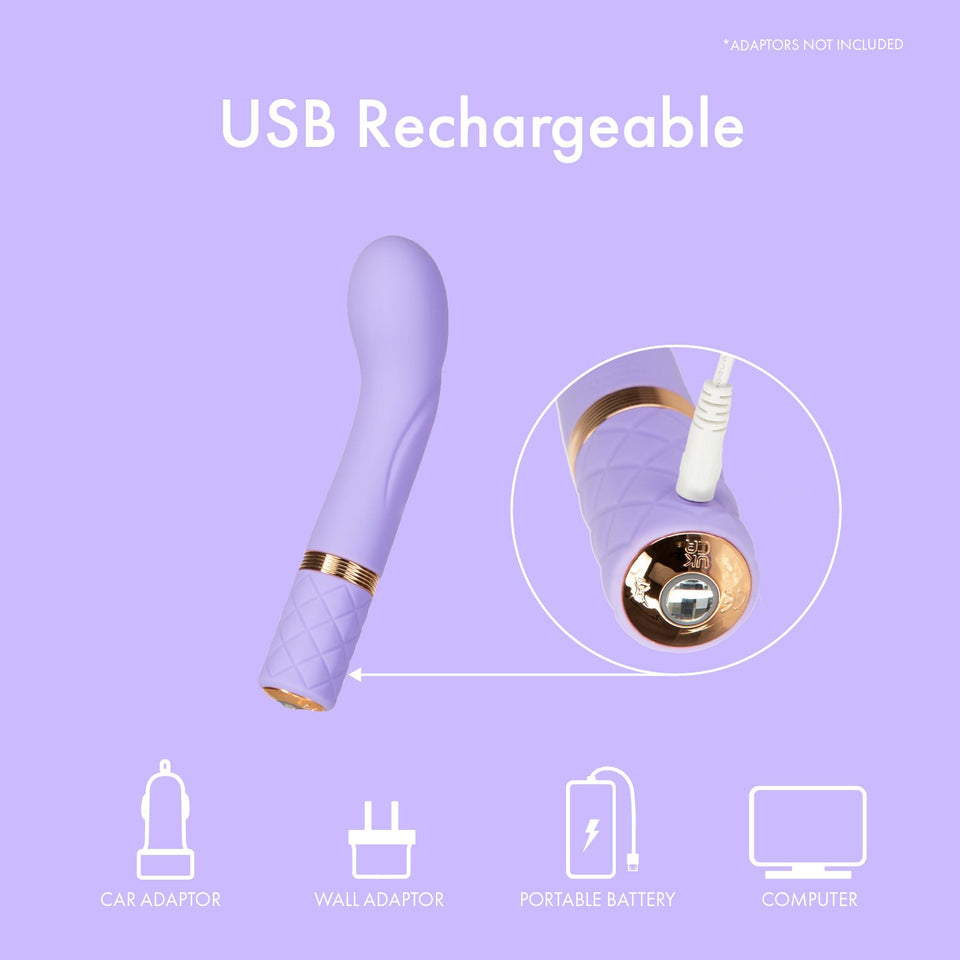 Pillow Talk Racy Mini Vibrator, Flexible For Optimal G-Spot Stimulation, Incremental Speed Control For Precise Power With Swarov