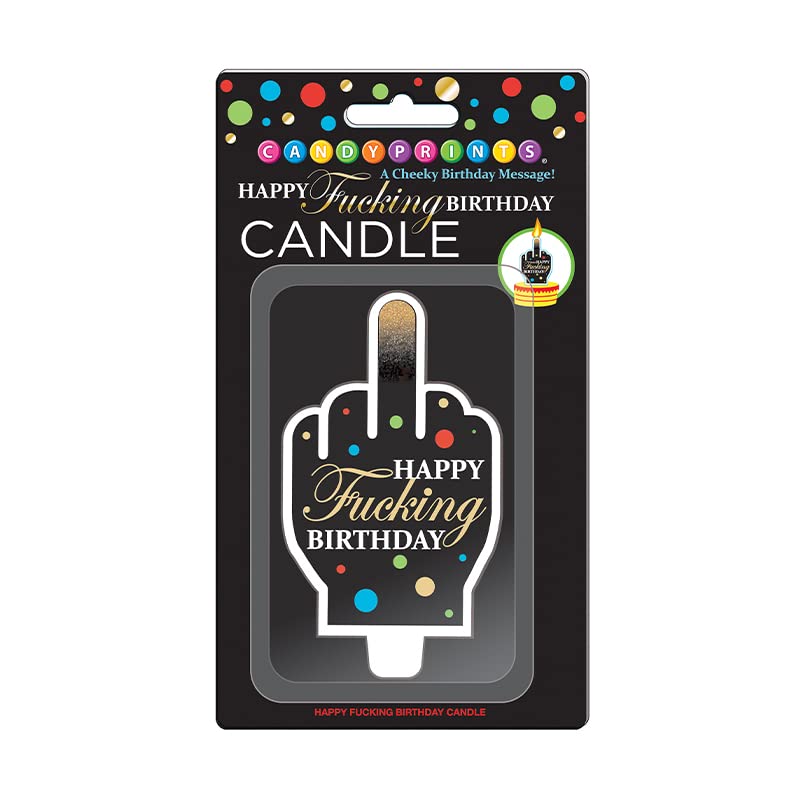Happy Fucking Birthday Fu Finger Candle