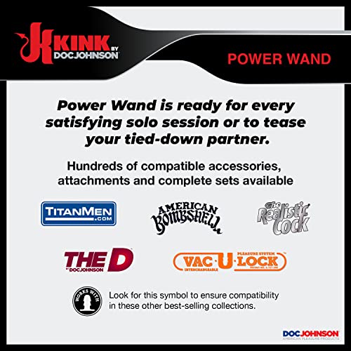 Doc Johnson - Ultra Powerful Full Size Wand Body Massager, 8 Unique Vibration Patterns, Phthalate-Free, Body-Safe (Black)