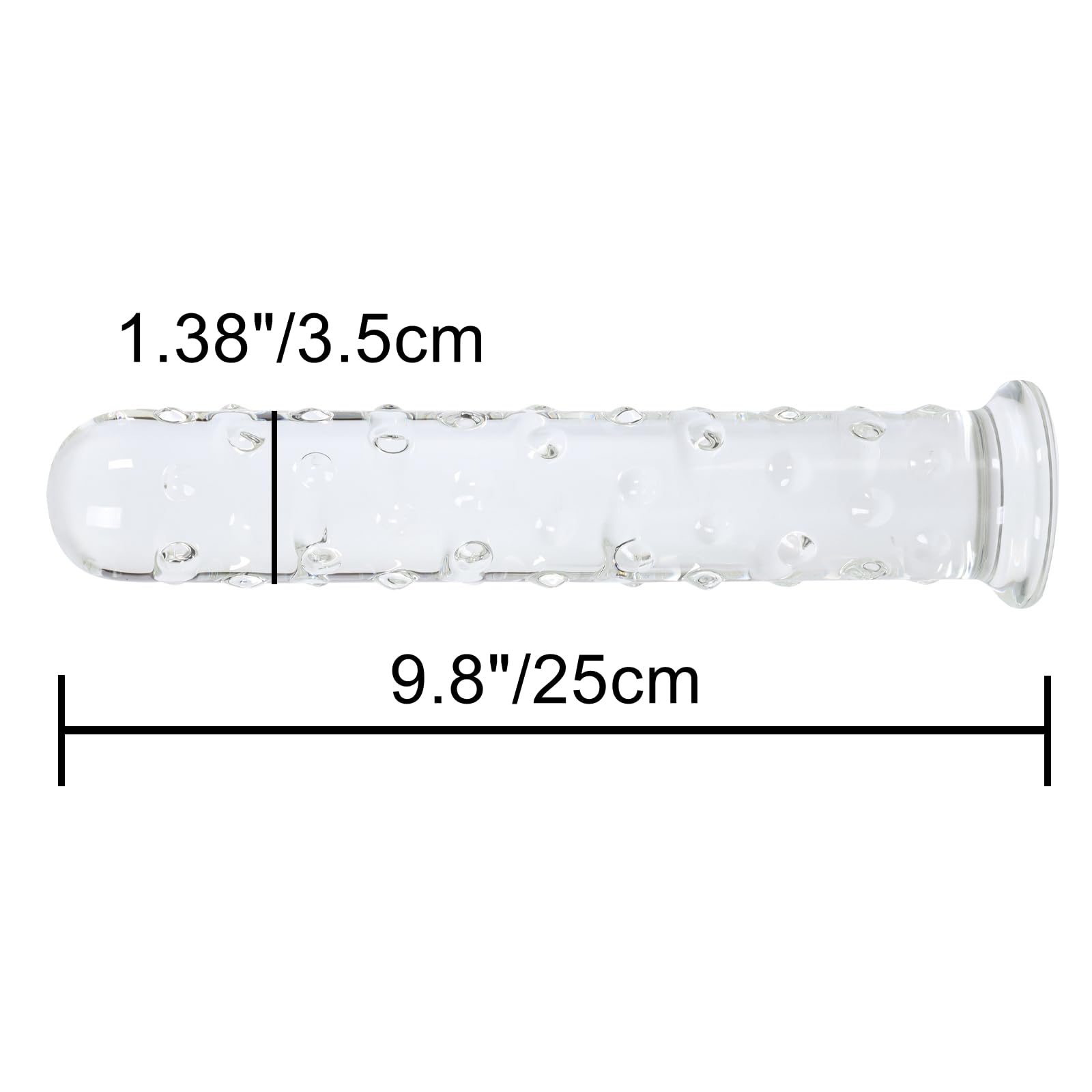 Epichao Large Dotted Glass Dildo Crystal Penis Big G-spot Stimulator Female Masturbation Sex Pleasure Wand (Medium)