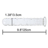 Epichao Large Dotted Glass Dildo Crystal Penis Big G-spot Stimulator Female Masturbation Sex Pleasure Wand (Medium)