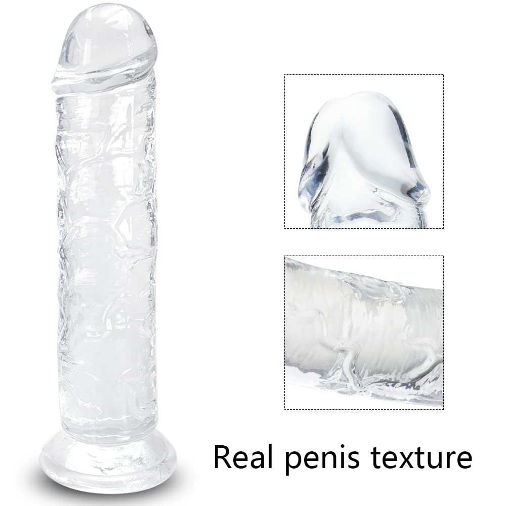 12.5 * 2.3 Inch Huge Dildos Realistic Clear Dildo with Strong Suction Cup Hands-Free Huge Dong Big Size Adult Sex Toy for Women