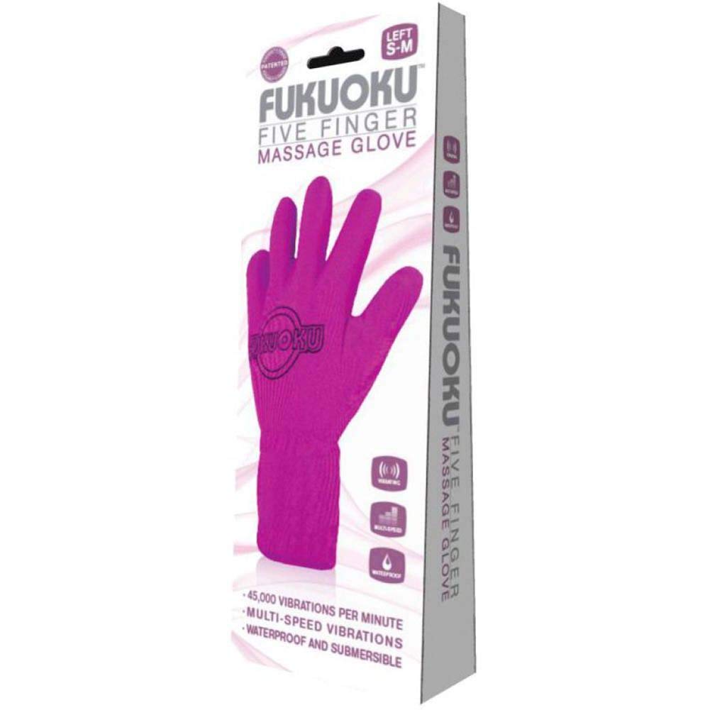 Fukuoku Pink Right Hand Five Finger Vibrating Massage Glove - (Fits Small To Medium Hand)