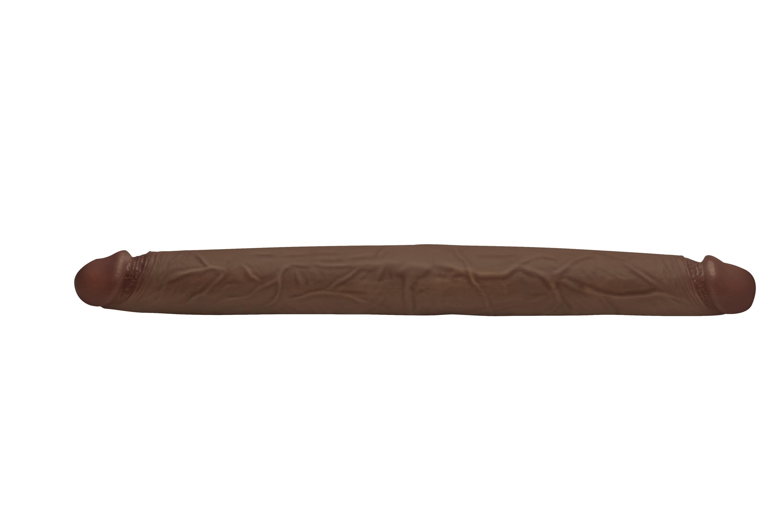 Jock Real Skin 17.75In Double Dildo Dark