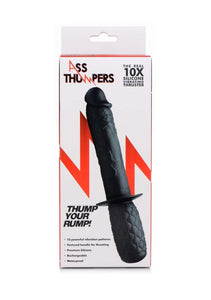 Ass Thumpers Ag152 Realistic 10X Silicone Vibrating Thruster, Black