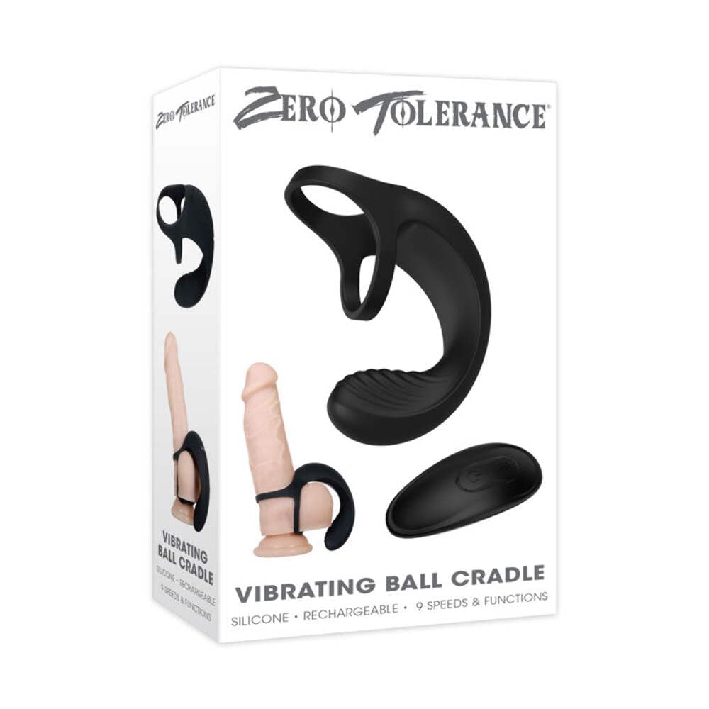 Zero Tolerance Toys Zero Tolerance Silicone Rechargeable Vibrating Ball Cradle with Remote - Black