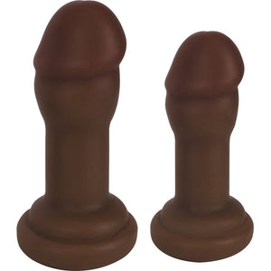 Curve Novelties Jock Anal Plug Duo Chocolate Brown 2 Beige Butt Plugs