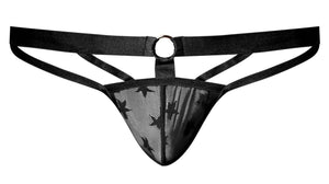 Love Star Thong W/ Ring Black L/Xl