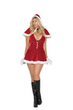 Mrs. Santa - 2 Pc. Costume Includes Velvet Halter Dress And Hooded Cape Small