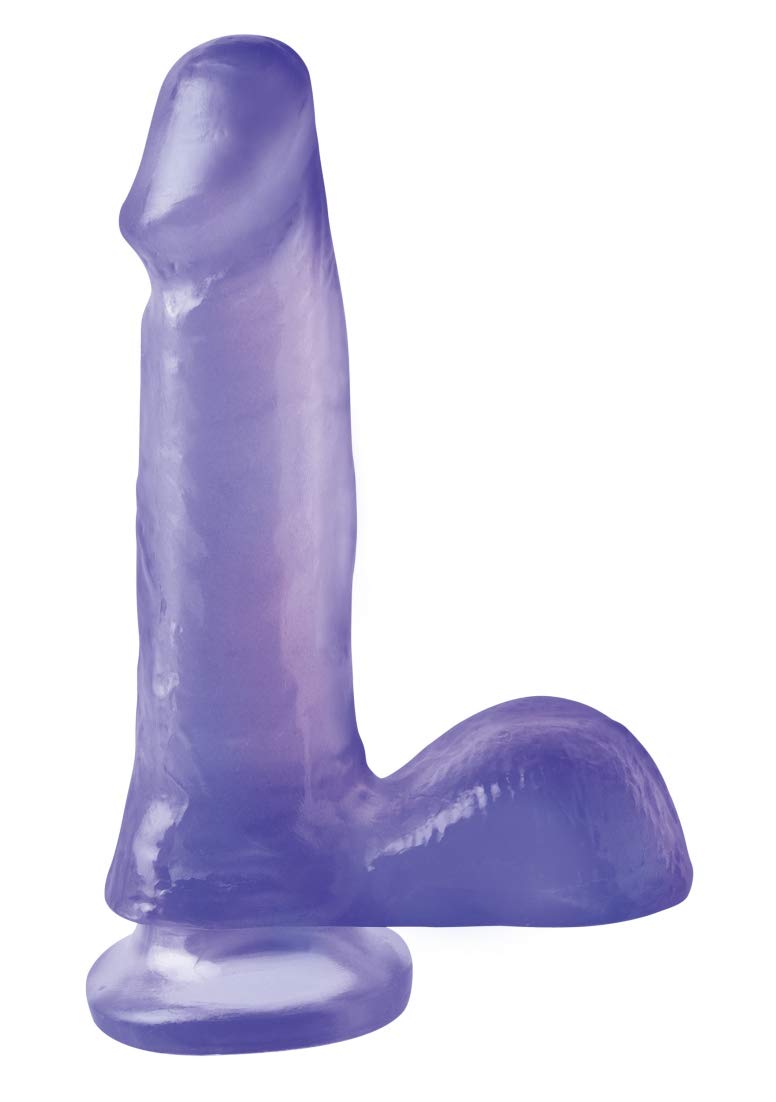 Basix 6-Inch Dong With Suction Cup, Purple