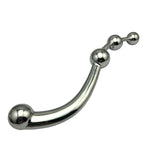 Metal Double-Headed Dildo Female G-Spot Stimulation Pull Bead Anal Plug Massage Masturbation Device Adult Sex Toy