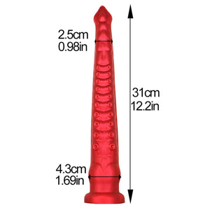 PONGGAO 12.2 Inch Large Dildo for Women Realistic Thick Anal Dildo, Red Suction Cup Dildo Silicone Tentacle Dildo Women Realisti