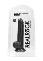 Realrock By Shots America - Silicone Dildo With Balls - 24 Cm - Black