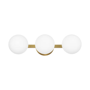 Bathroom Vanity Light Fixtures, Modern 3 Lights Globe Wall Sconce Lighting Aged Brass, Porch Wall Mount Light Fixture For Bathro