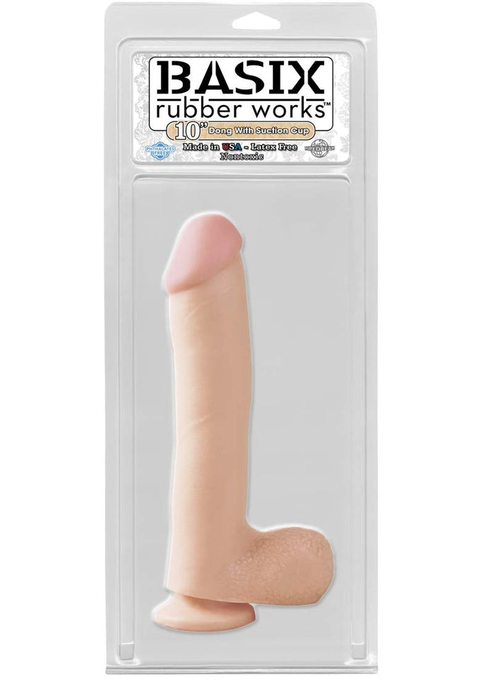 Basix 10In. Dong W/Suction Cup Flesh