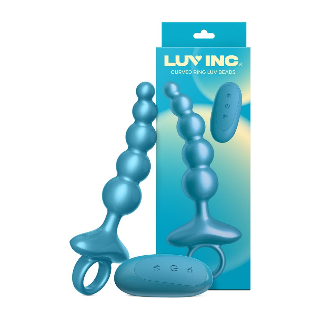 Luv Inc Cr23: Curved Ring Luv Beads Blue