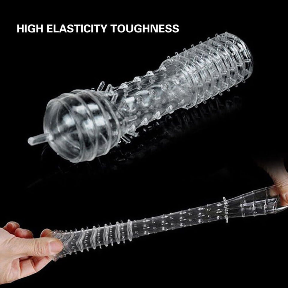 10 PCS Silicone Penis Sleeves Reusable Condoms Cock Enlarger Extender Girth Transparent Penis Erection Sex Toy for Couple Men