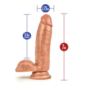 Blush Novelties Coverboy Fireman Realistic Dildo - 7 Inch Length and 1.75 Inch Width Extra Thick Huge - Powerful Suction Cup Bas