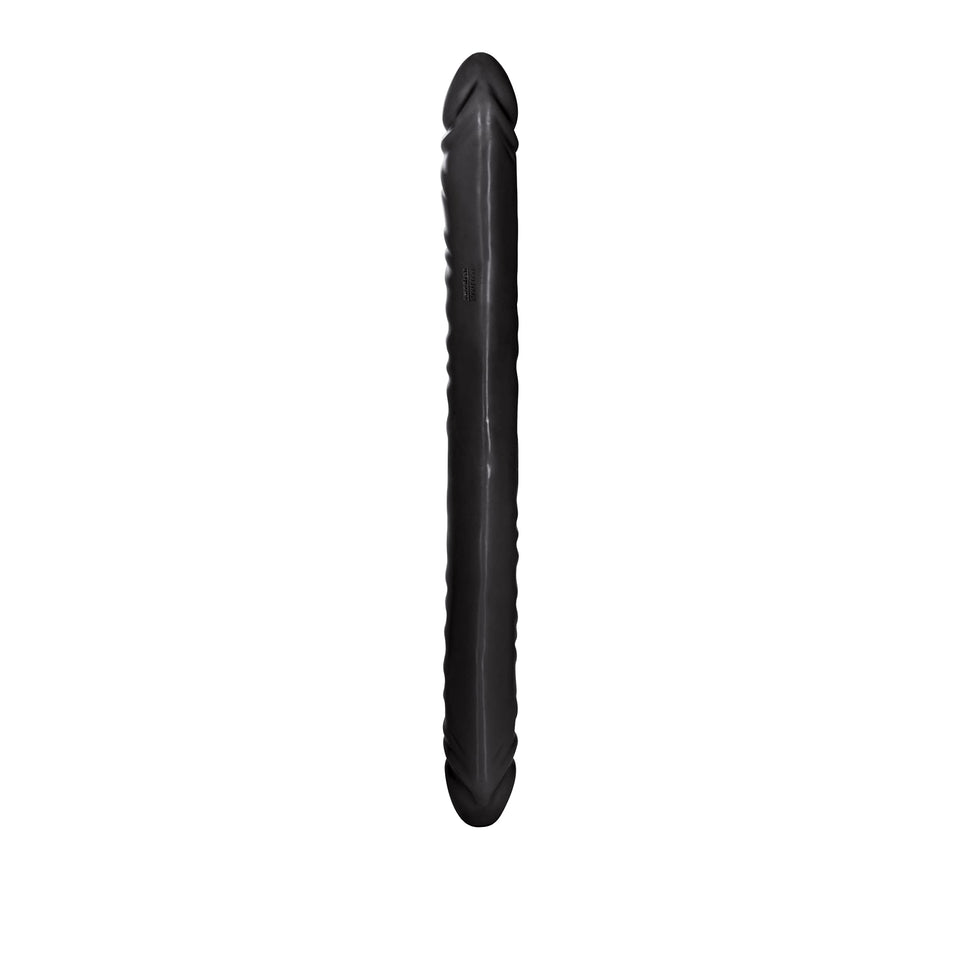 California Exotics Veined Double Dildo, Black, 18 Inches