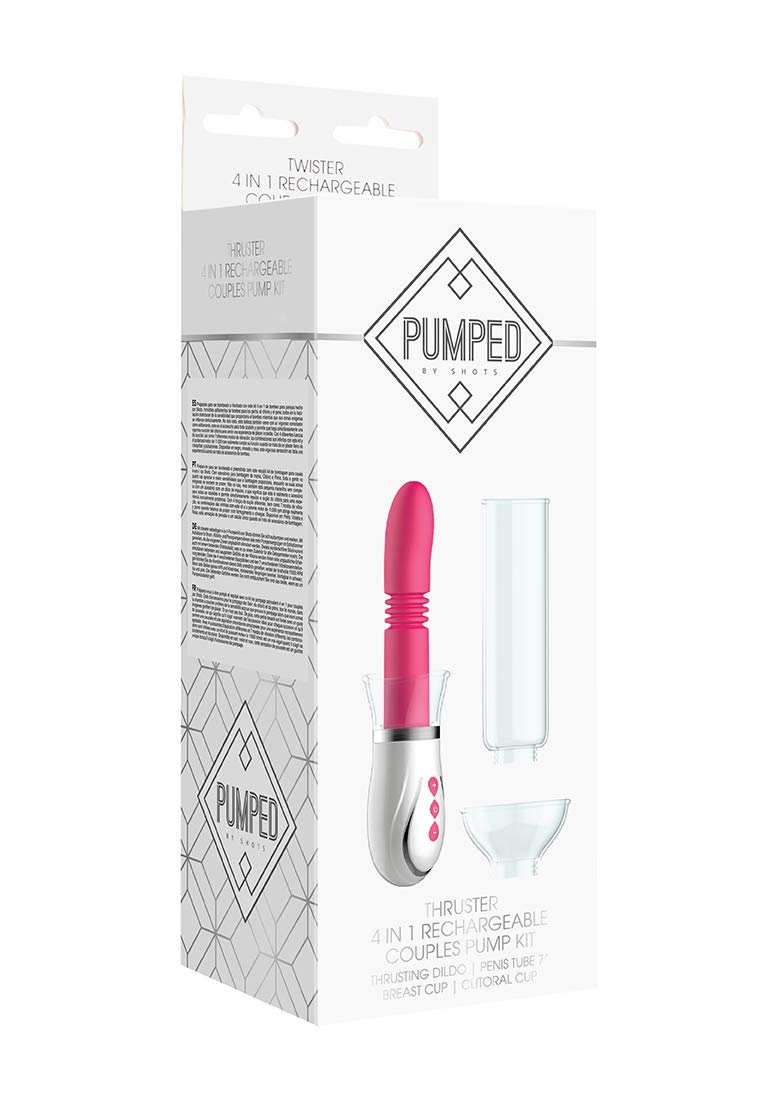 Pumped By Shots America - Thruster - 4 In 1 Rechargeable Couples Pump Kit - Pink