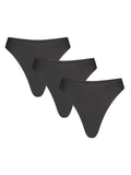 NEGATIVE Underwear - Base High Thong - No Show Thongs For Women - 3 Pack in Black - S